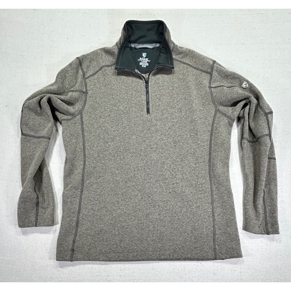 Kuhl Men's Large 1/4 Zip Europa Elfpaca‎ Gold Fleece Pullover Outdoor Wear